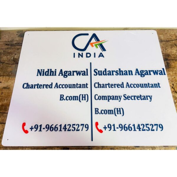 Chartered Accountant Acrylic Customizable Name Plate