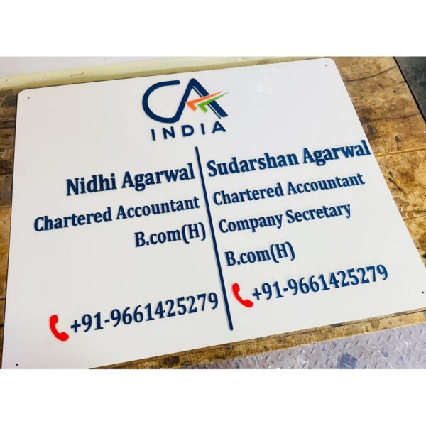 Chartered Accountant Acrylic Customizable Name Plate1