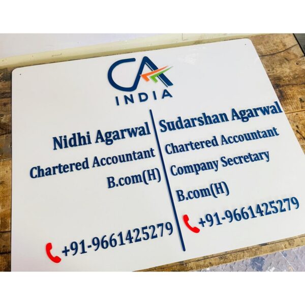 Chartered Accountant Acrylic Customizable Name Plate2