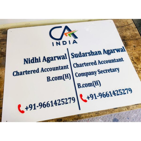 Chartered Accountant Acrylic Customizable Name Plate3