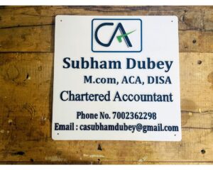 Chartered Accountant Acrylic Embossed Letters Name Plate