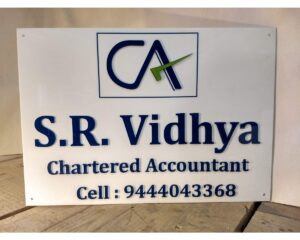 Chartered Accountant Acrylic Embossed Letters Name Plate