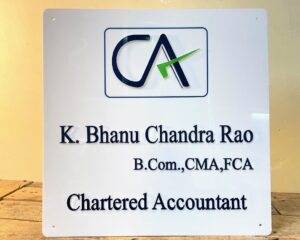 Chartered Accountant Acrylic LED Name Plate