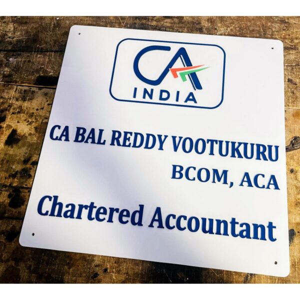 Chartered Accountant Acrylic Personalised Office Wall Name Plate1