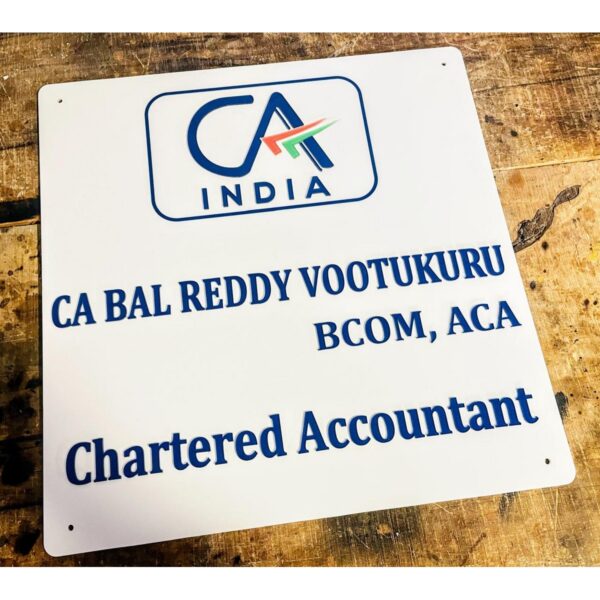 Chartered Accountant Acrylic Personalised Office Wall Name Plate2