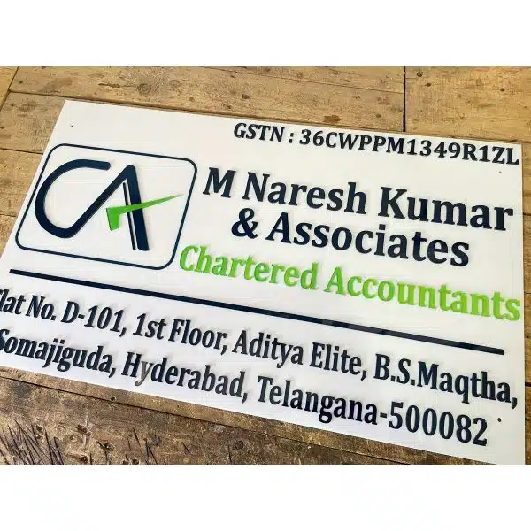 Chartered Accountant Customizable Acrylic Name Plate 2 1