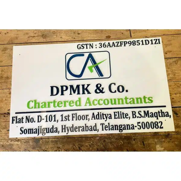 Chartered Accountant Customizable Acrylic Name Plate waterproof 1