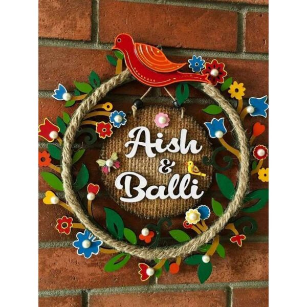 Circle Of Flowers Kids Name Plate 1