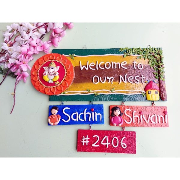 Colorful Customize Couple Nameplate for House 1