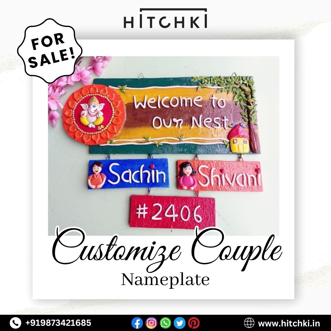 Colorful Customize Couple Nameplate