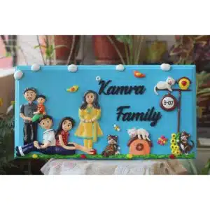 Complete Family Nameplate With Pets