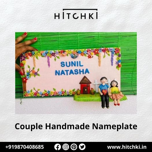 Couple handmade nameplate