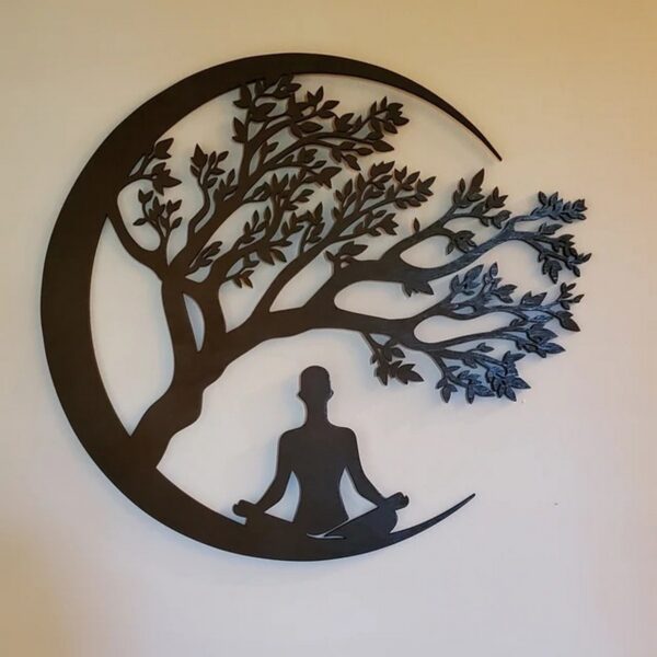 Create Serenity in Your Space with Meditation Buddha Metal Wall Sign1