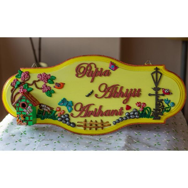 Creative Corner Small Bird House themed nameplate