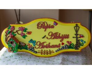 Creative Corner Small Bird House themed nameplate