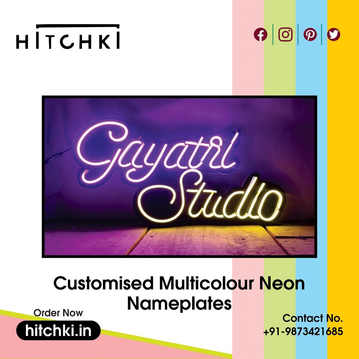 Customized Multicolour Neon Nameplates For Office House Name Plates 