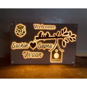 Customizable Embossed 3D Letters Acrylic LED Name Plate