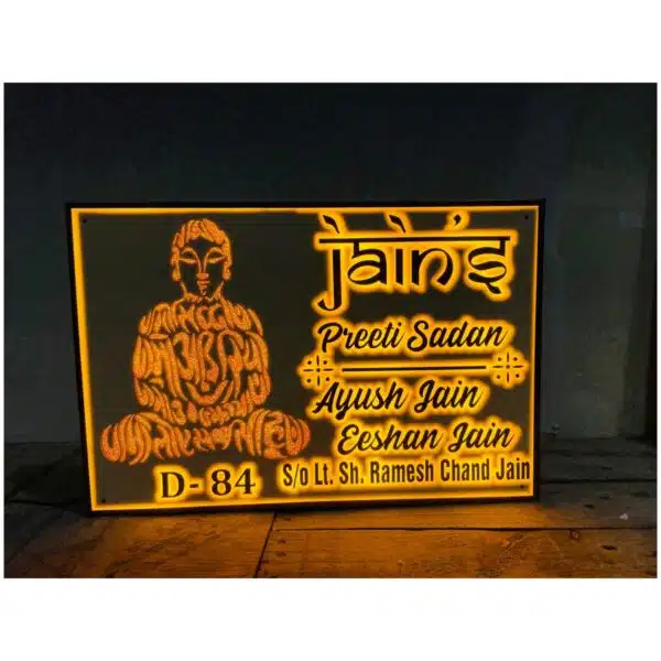 Customize Acrylic Buddha Name Plate waterproof 3