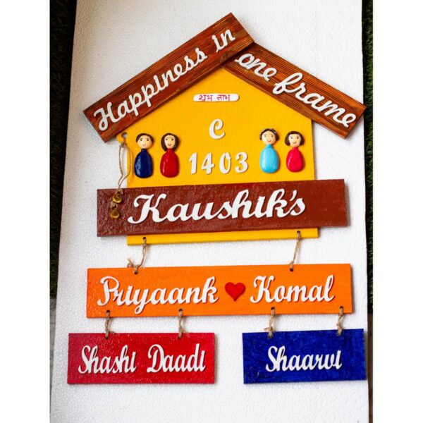 Customize Handmade Designer Big Family Nameplate 1