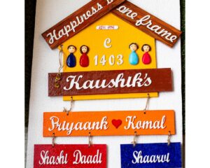 Customize Handmade Designer Big Family Nameplate 1