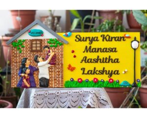 Customized Bright Hut Shaped Family Nameplate 1