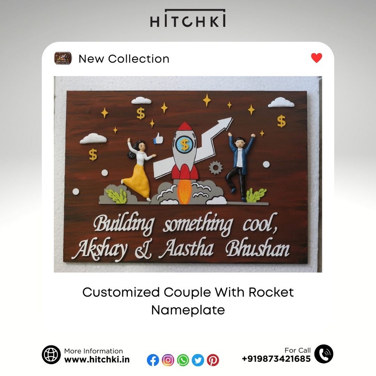 Customized Couple Rocket Nameplate