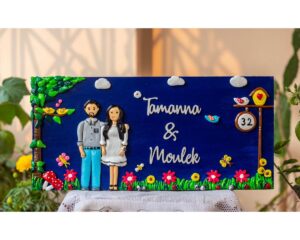 Customized Handcrafted Couple Designer Nameplate for House