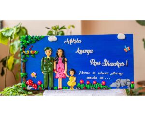 Customized Handcrafted Indian Army Themed Family Nameplate