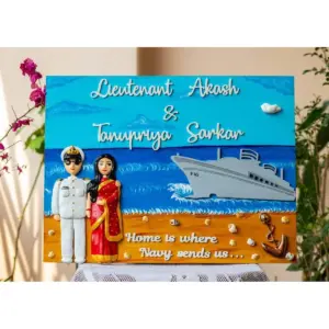 Customized Handcrafted Indian Navy Themed Nameplate