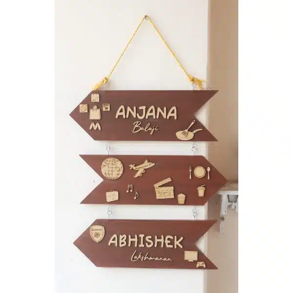 Customized Hanging Nameplate For Couples
