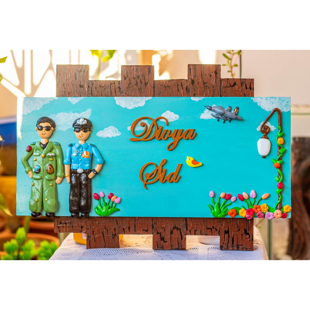Customized Indian Airforce Themed Nameplate Creative Corner  