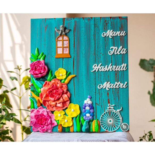 Customized Vintage Themed Floral Nameplate