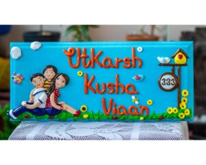 Customized cute family themed nameplate