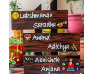 Customized handcrafted nameplate with logo