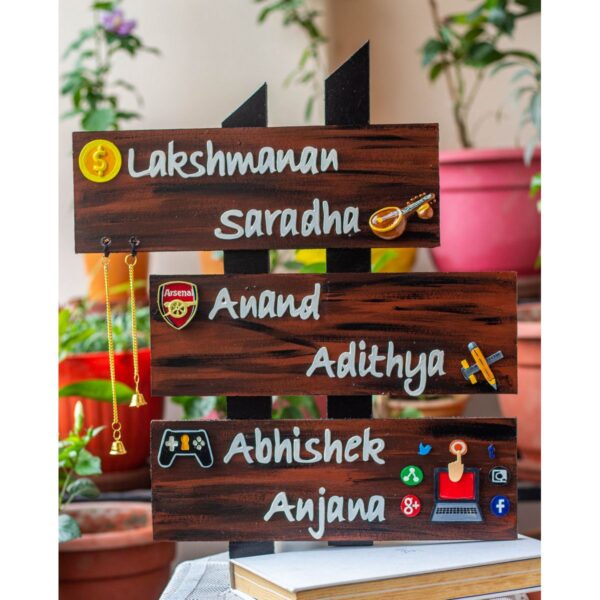 Customized handcrafted nameplate with logo