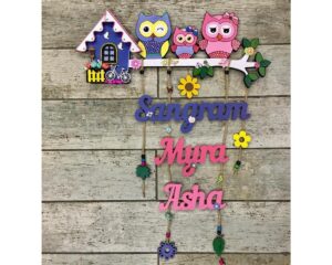 Cute Owl Designer Name Plates for Family with Kids 1