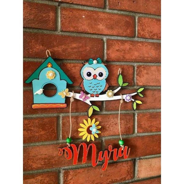 Cute Owl Kids Name Plate 1