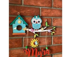 Cute Owl Kids Name Plate 1