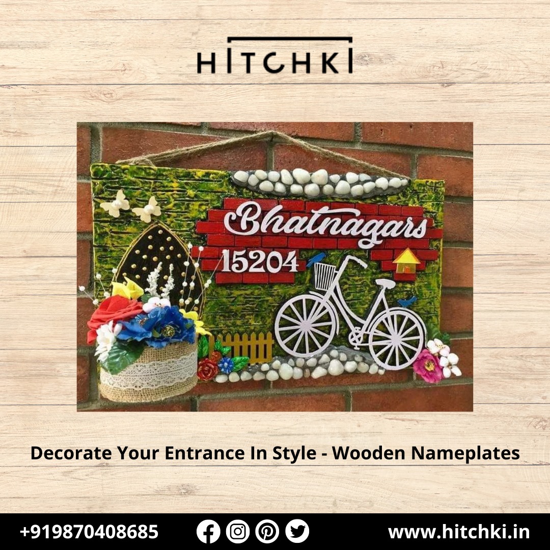 Decorate Your Entrance In Style Beautiful Wooden Nameplates from Hitchki