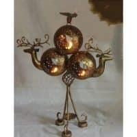 6 Round Deer Art T Light for Table Top  