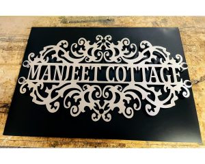 Designer Stainless Steel Laser Cut Wall Name Plate – Waterproof (1)