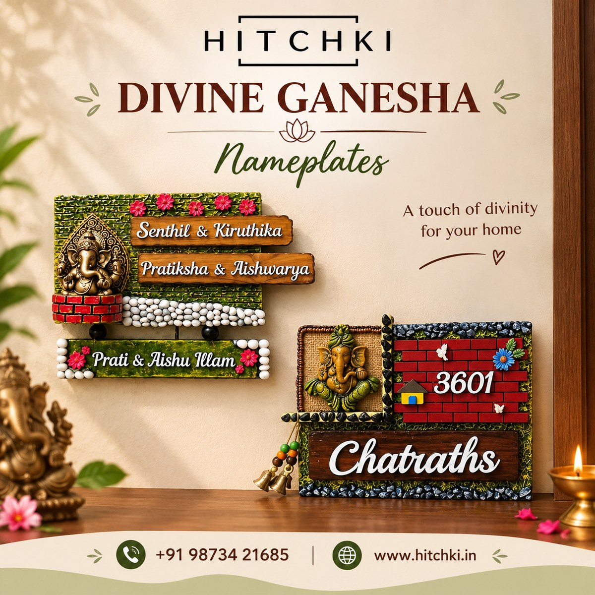 Divine Ganesha House Nameplates