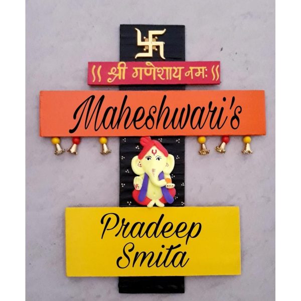 Divine Harmony Auspicious Lord Ganesha Themed Nameplate