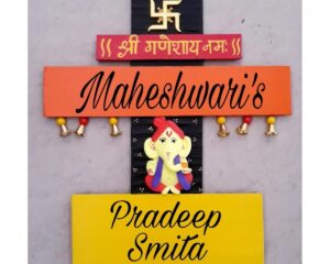 Divine Harmony Auspicious Lord Ganesha Themed Nameplate