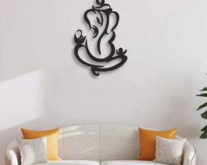 Divine Impressions Beautiful Ganesha Metal Statue Wall Decor (1)