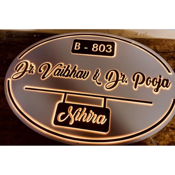 Doctor Acrylic Embossed Letters Waterproof LED Name Plate 3