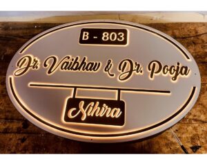 Doctor Acrylic Embossed Letters Waterproof LED Name Plate