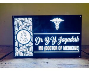 Doctor Led Acrylic Name Plate waterproof 2