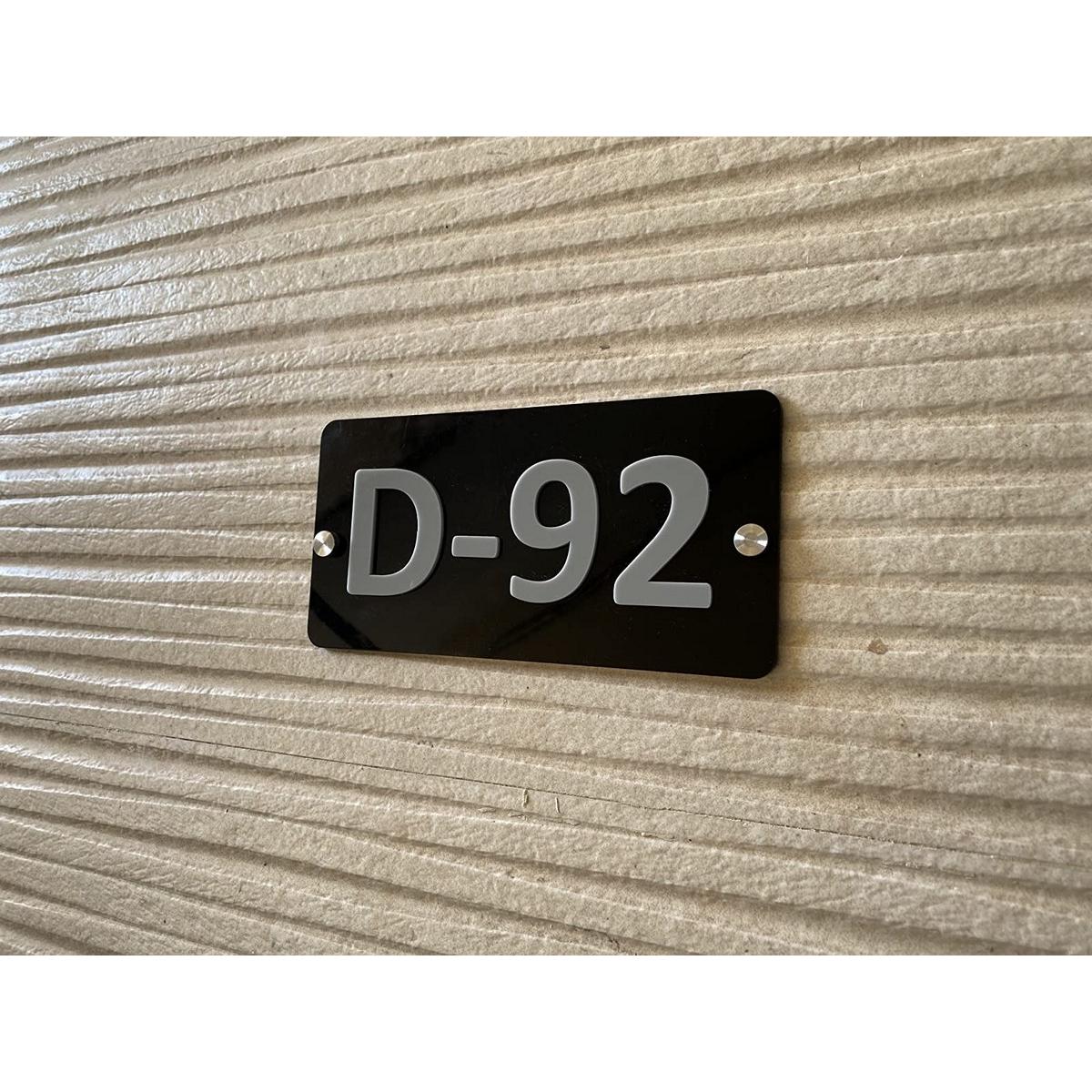Door Number Plate  Acrylic Embossed Letters  