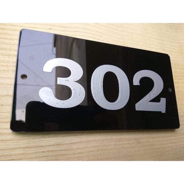 Door Number Plate – Acrylic Embossed Letters 4